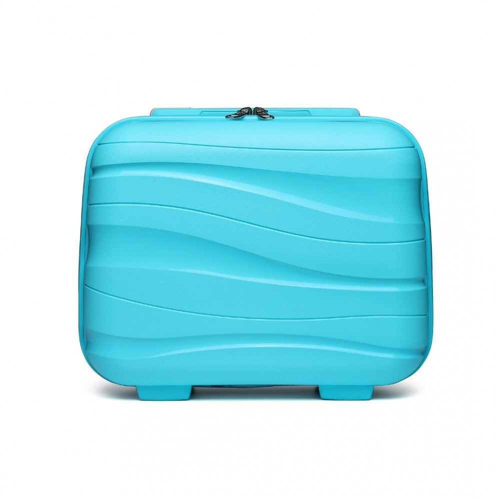 K2094L - KONO 14 INCH LIGHTWEIGHT POLYPROPYLENE HARD SHELL VANITY CASE - BLUE