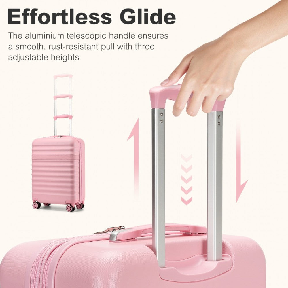 KSK2484 - KONO 28 INCH EXPANDABLE LIGHTWEIGHT HARD SHELL ABS+PC CHECK-IN SUITCASE WITH TSA LOCK IDEAL FOR EXTENDED TRIPS AND SECURE TRAVEL - PINK