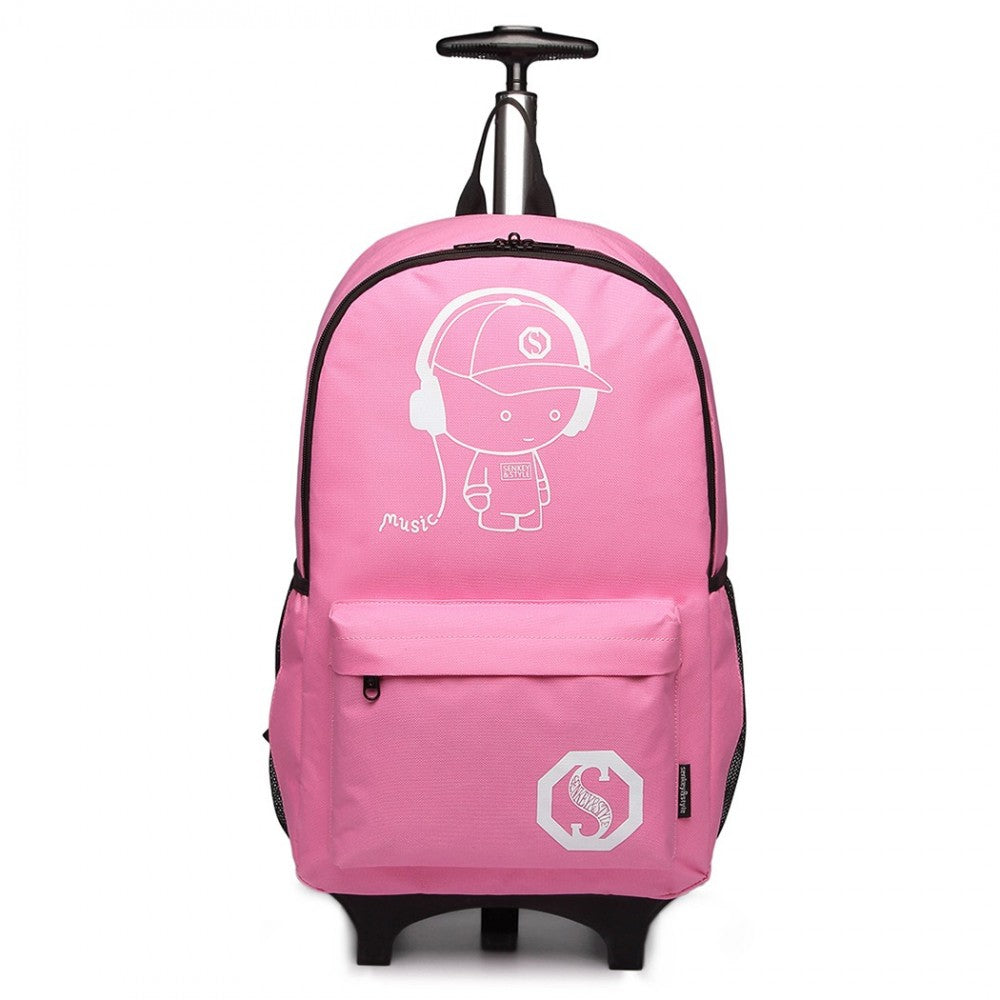 E6877 - KONO MULTI-FUNCTIONAL GLOW-IN-THE-DARK TROLLEY BACKPACK - PINK