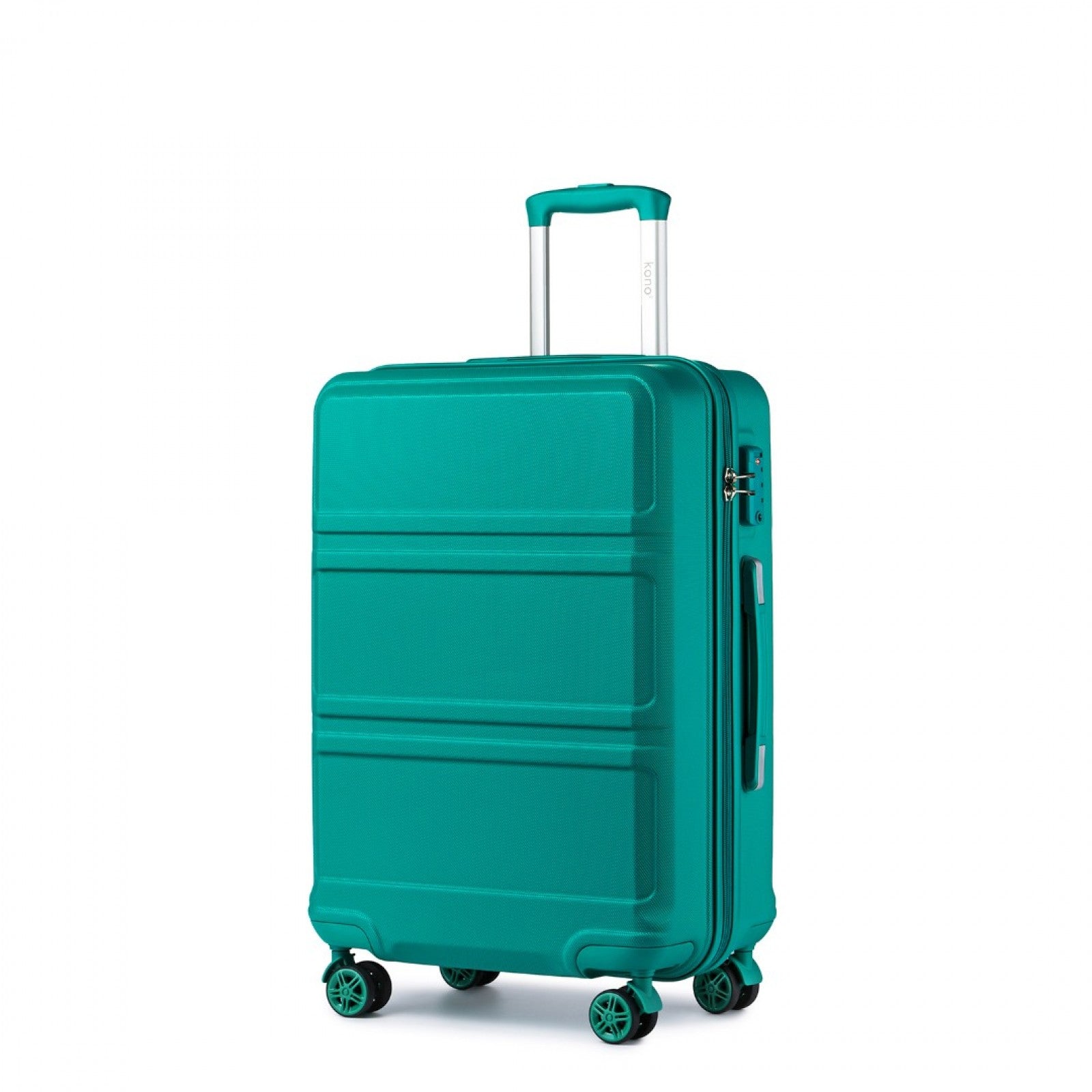 K1871-1L - KONO ABS 20 INCH SCULPTED HORIZONTAL DESIGN CABIN LUGGAGE - TEAL - The Baggage Shop