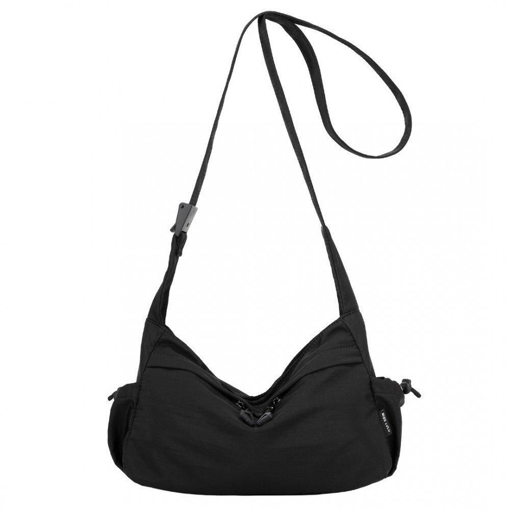 MSM2424 - MISS LULU ULTRA-LIGHT WATER-RESISTANT URBAN CASUAL COMMUTER CROSSBODY BAG - BLACK