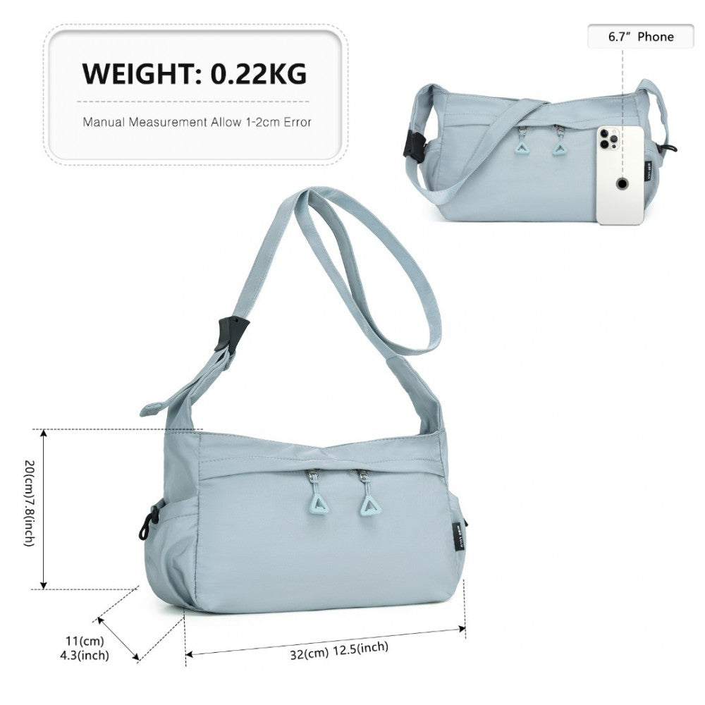 MSM2424 - MISS LULU ULTRA-LIGHT WATER-RESISTANT URBAN CASUAL COMMUTER CROSSBODY BAG - BLUE