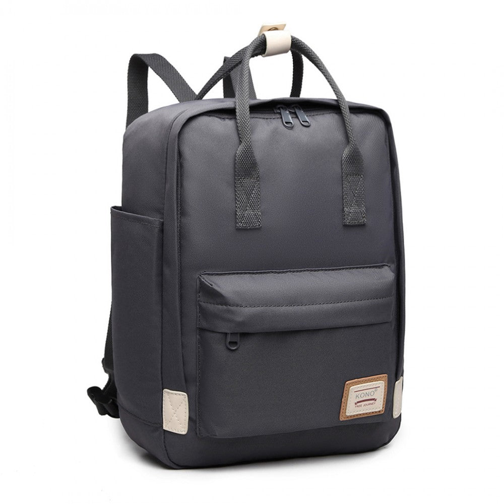 EB2017 - KONO LARGE POLYESTER LAPTOP BACKPACK - GREY