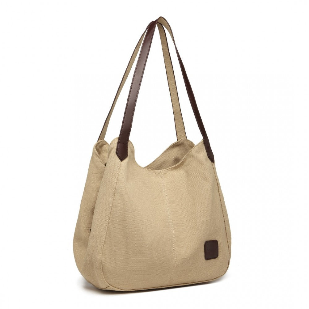 EB2040L - KONO CANVAS SHOULDER TOTE BAG - KHAKI