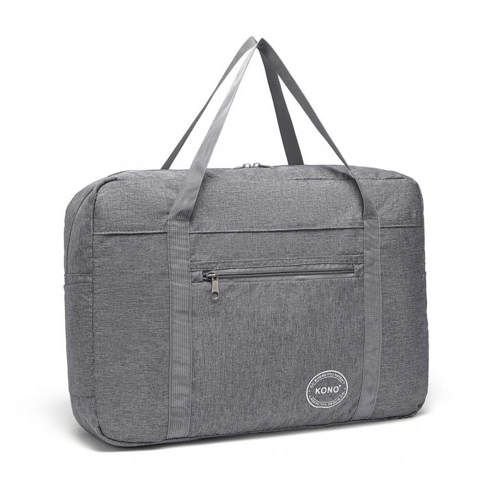 EQ2308 - KONO FOLDABLE WATERPROOF STORAGE CABIN TRAVEL HANDBAG - GREY