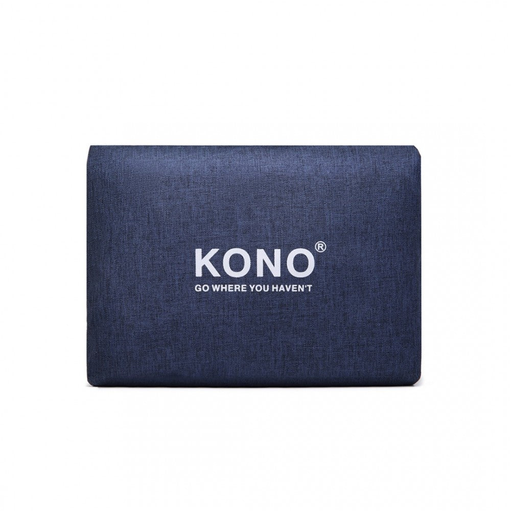 EQ2256 - KONO FOLDABLE WATERPROOF STORAGE TRAVEL HANDBAG - NAVY