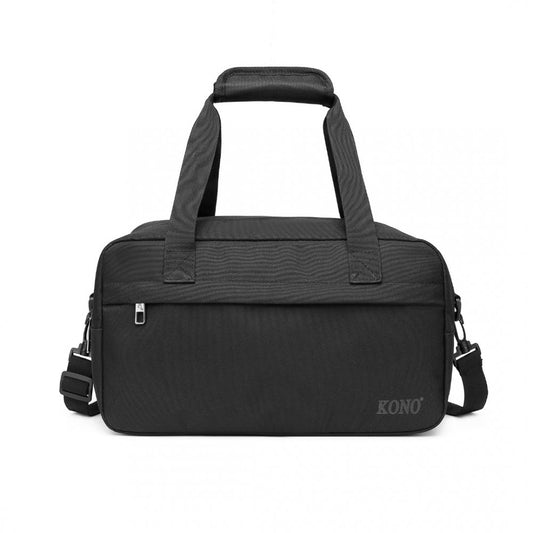 E1960S - KONO LIGHTWEIGHT MULTI PURPOSE UNISEX SPORTS TRAVEL DUFFEL BAG - BLACK