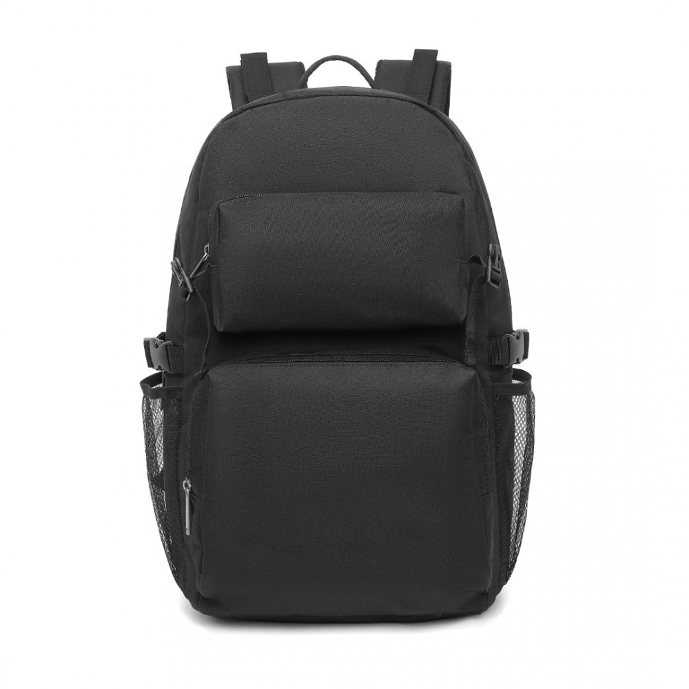 EQ2304 - KONO MEN'S VERSATILE AND SLEEK URBAN COMMUTER BACKPACK - BLACK