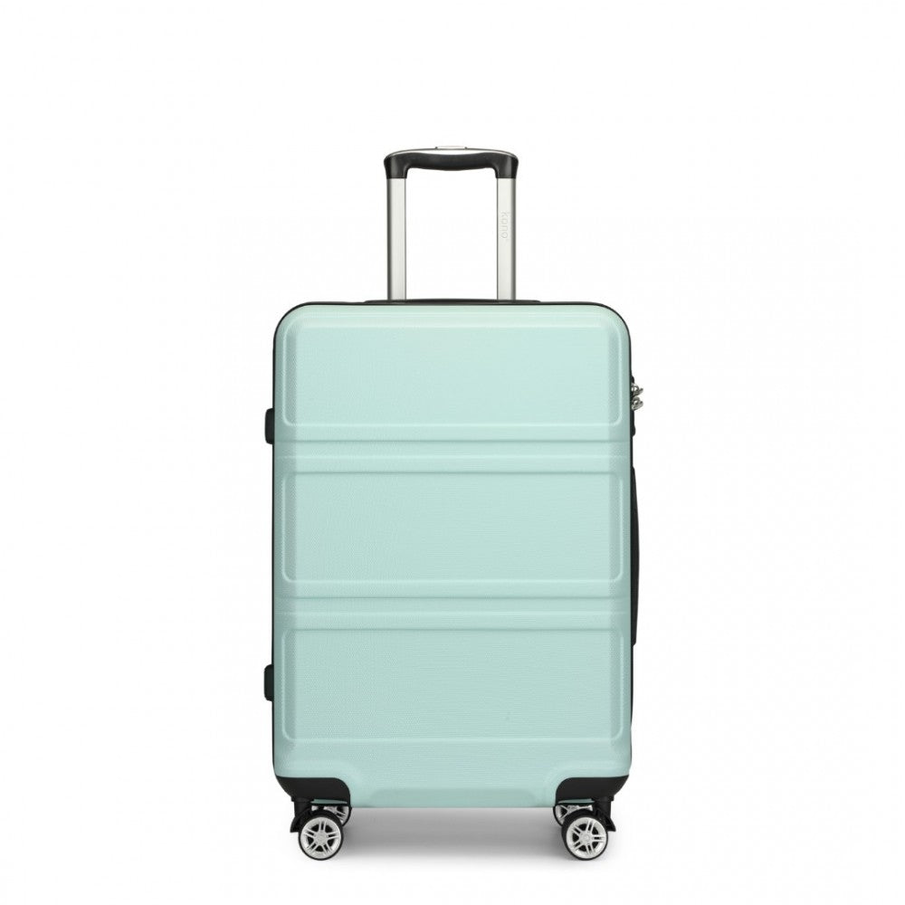 K1871-1L - KONO ABS 24 INCH SCULPTED HORIZONTAL DESIGN SUITCASE - MINT GREEN