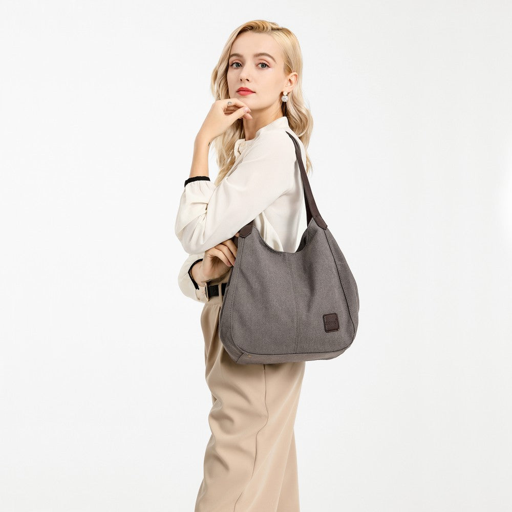 EB2040 - KONO CANVAS SHOULDER TOTE BAG - GREY