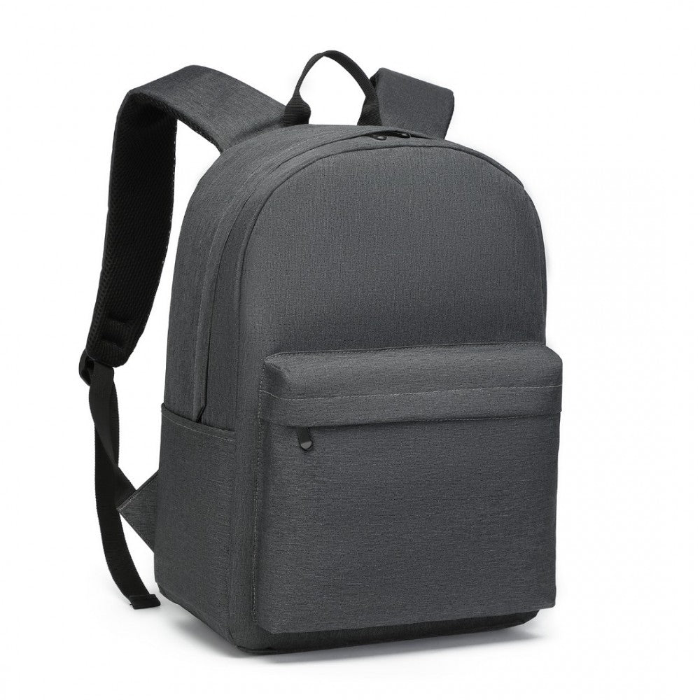 E1930 - KONO DURABLE POLYESTER EVERYDAY BACKPACK WITH SLEEK DESIGN - DARK GREY