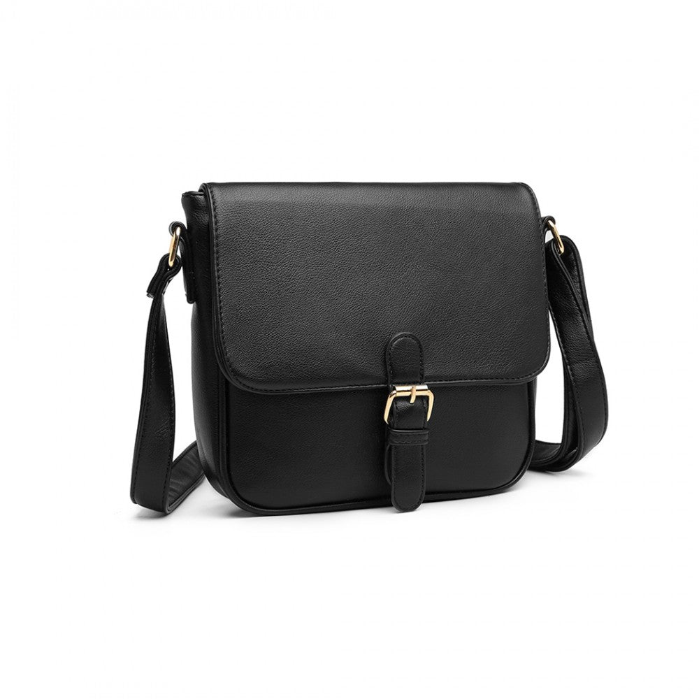 LB2003 - MISS LULU CLASSIC CROSS BODY SHOULDER BAG - BLACK