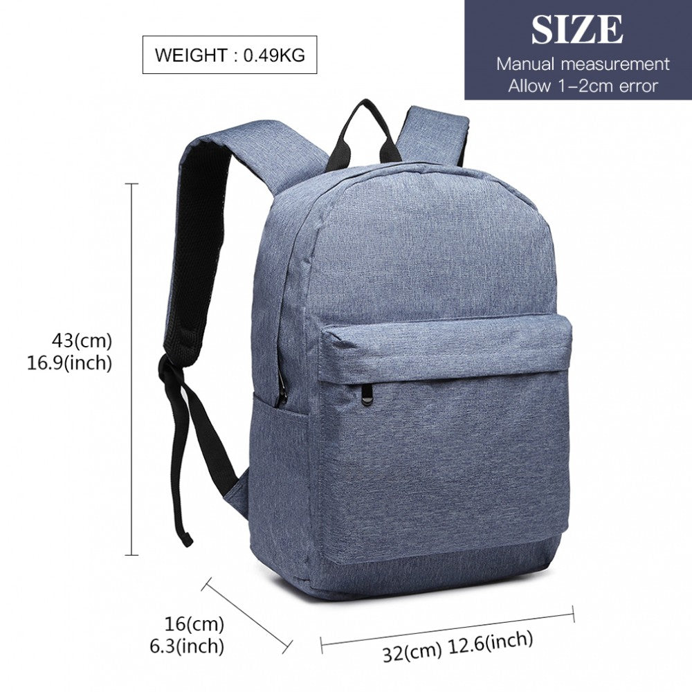 E1930 - KONO DURABLE POLYESTER EVERYDAY BACKPACK WITH SLEEK DESIGN - BLACK