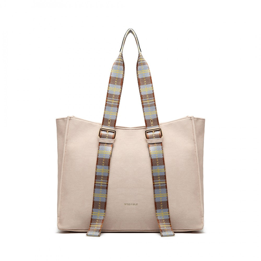 LH1924 - MISS LULU PLAID TARTAN STRAP SHOULDER BAG - PINK