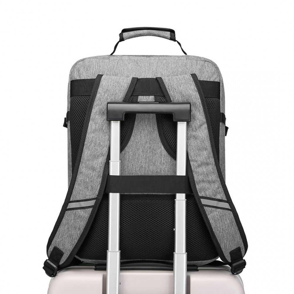 EM2231M - KONO LIGHTWEIGHT CABIN BAG TRAVEL BUSINESS BACKPACK - GREY