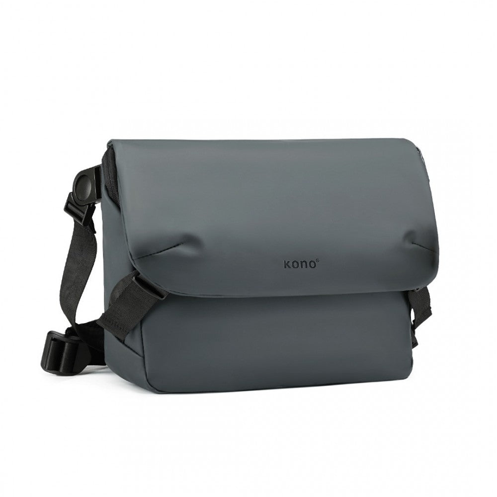 EB2340 - KONO MODERN PVC COATED WATER-RESISTANT CROSSBODY WITH VERSATILE CARRYING OPTIONS - GREY