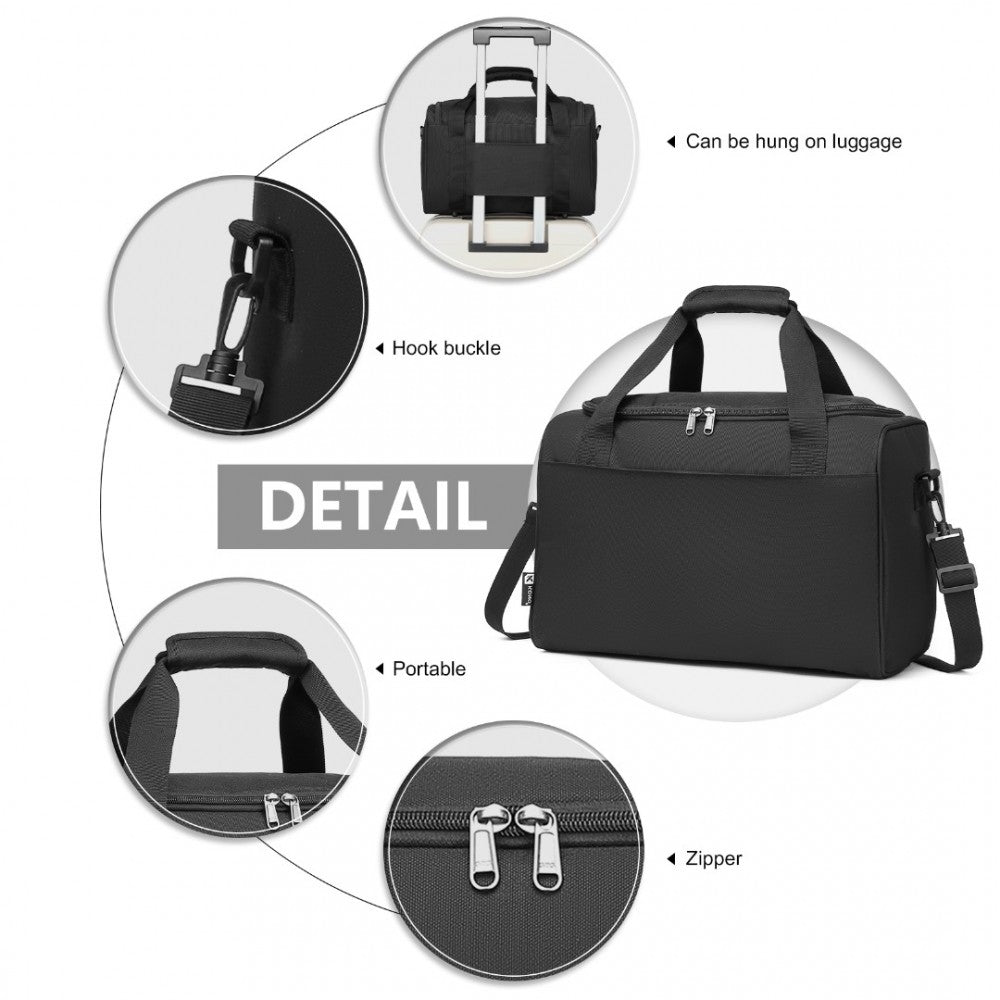 E2016S - KONO STRUCTURED TRAVEL DUFFLE BAG - BLACK