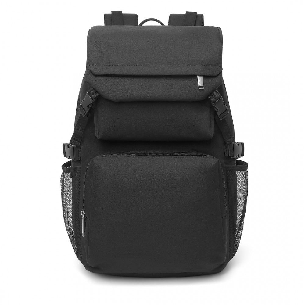 EQ2304 - KONO MEN'S VERSATILE AND SLEEK URBAN COMMUTER BACKPACK - BLACK