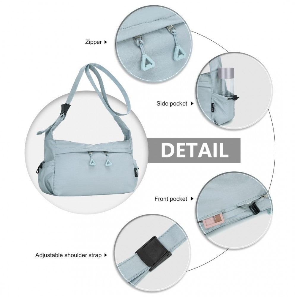 MSM2424 - MISS LULU ULTRA-LIGHT WATER-RESISTANT URBAN CASUAL COMMUTER CROSSBODY BAG - BLUE