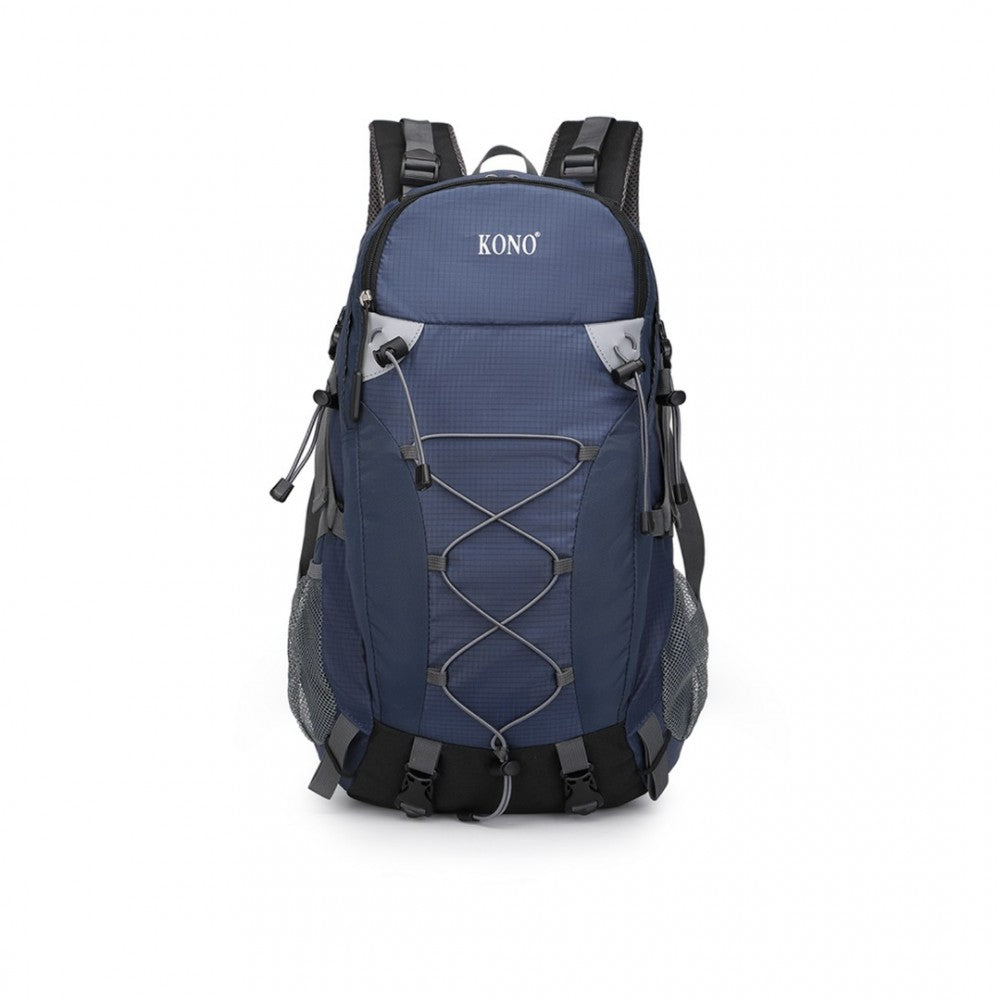 EQ2238 - KONO MULTI FUNCTIONAL OUTDOOR HIKING BACKPACK WITH RAIN COVER - NAVY