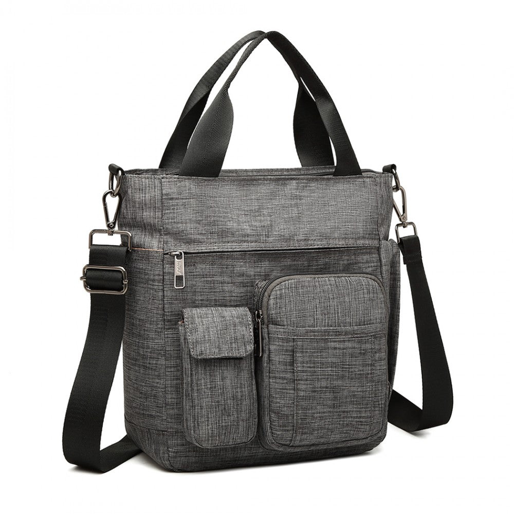 LB6923 - KONO MULTI-COMPARTMENT TOTE SHOULDER BAG - GREY