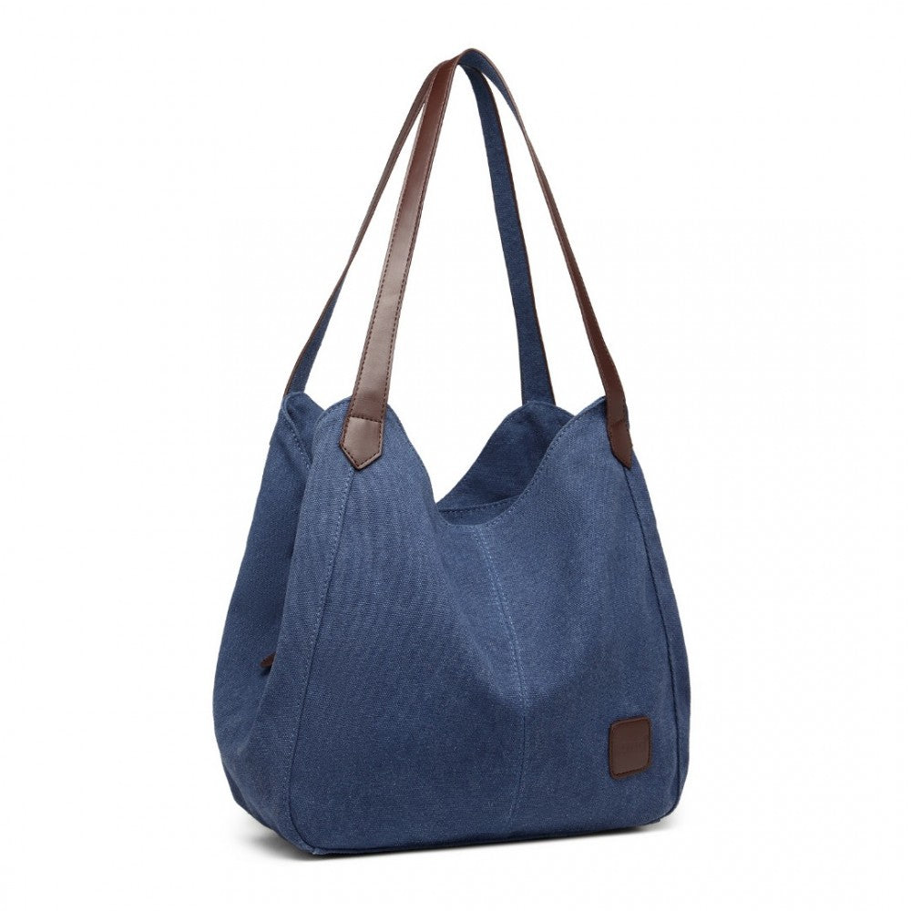 EB2040L - KONO CANVAS SHOULDER TOTE BAG - NAVY