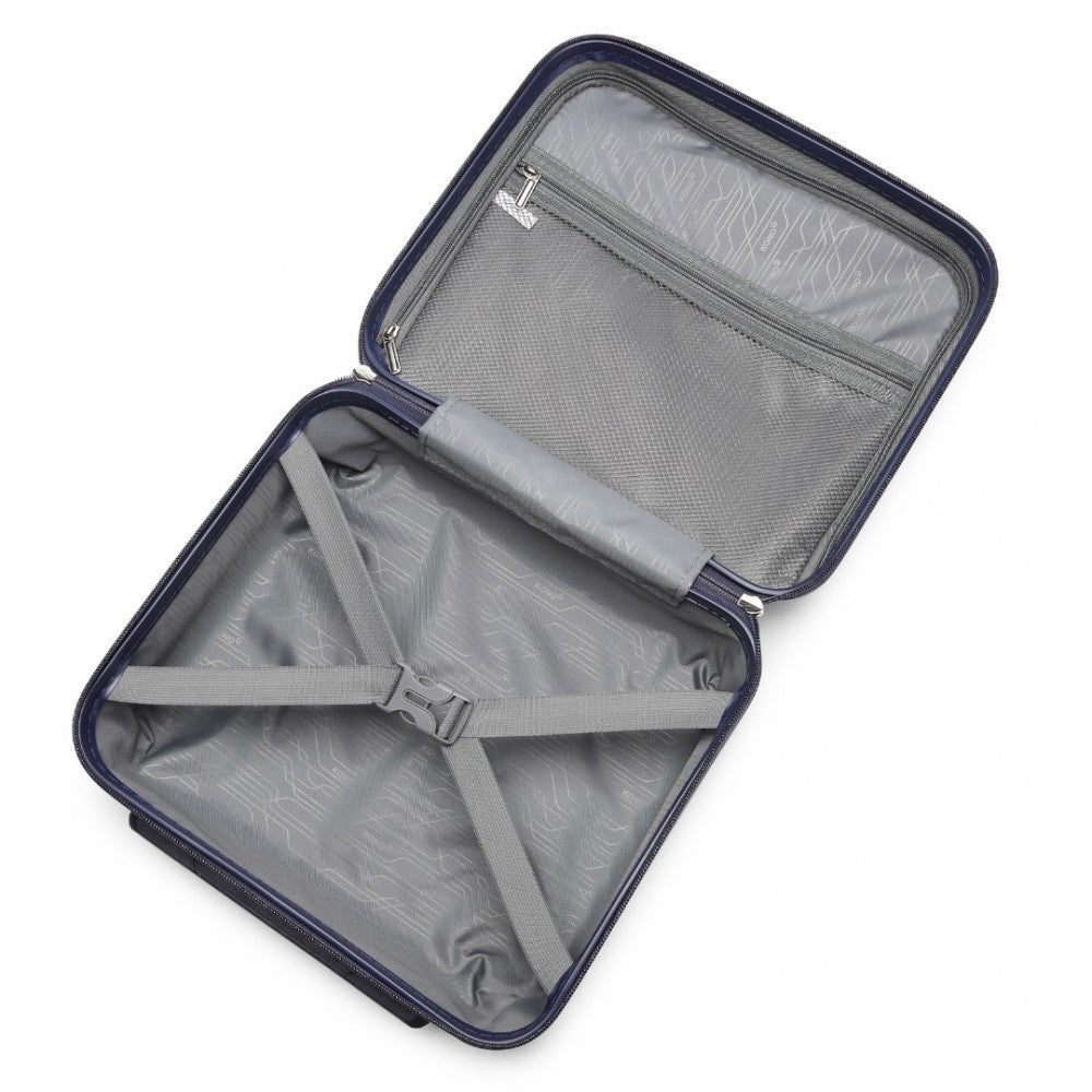 K2092L - KONO 14 INCH BRIGHT HARD SHELL PP VANITY CASE - NAVY