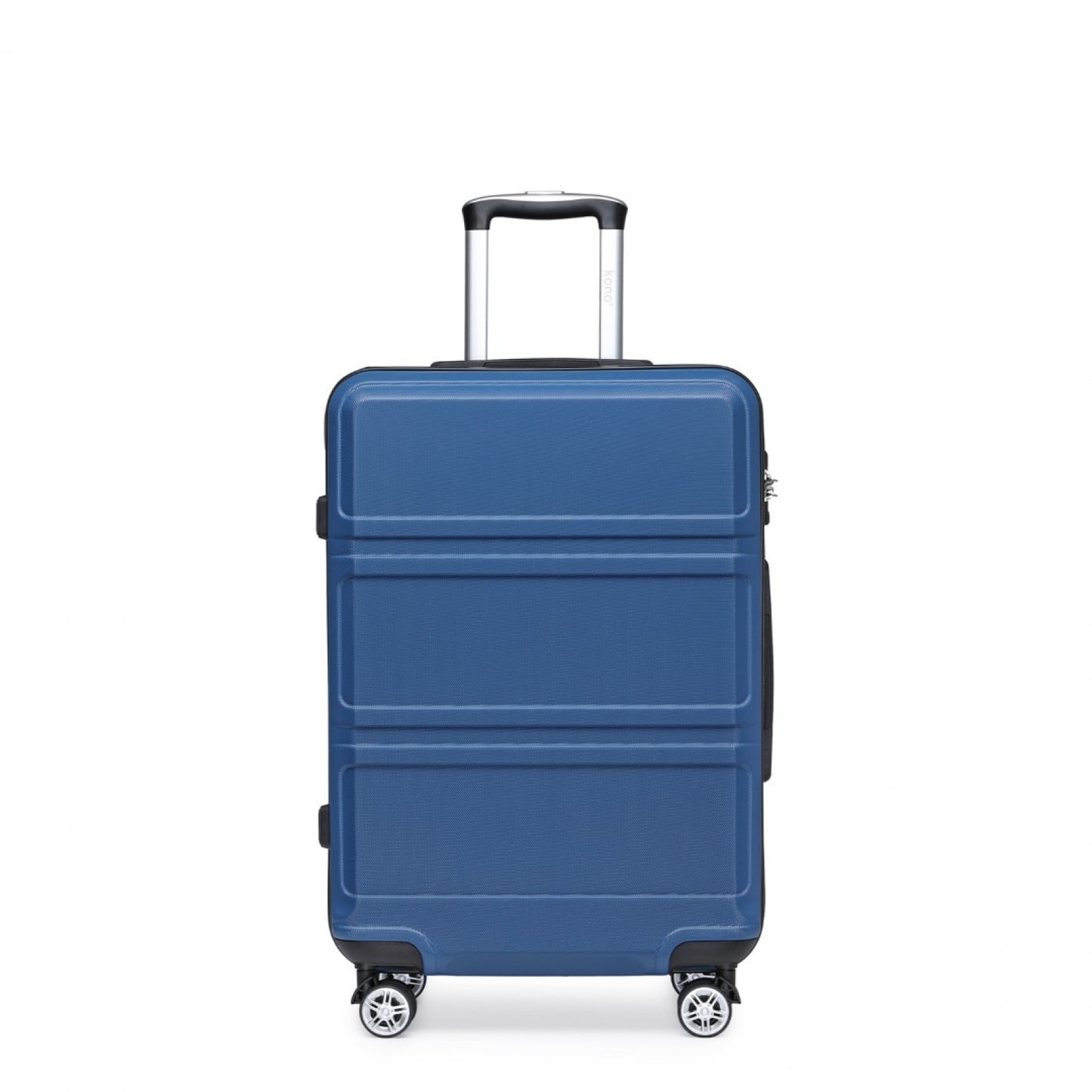 K1871-1L - KONO ABS 20 INCH SCULPTED HORIZONTAL DESIGN CABIN LUGGAGE - NAVY BLUE - The Baggage Shop