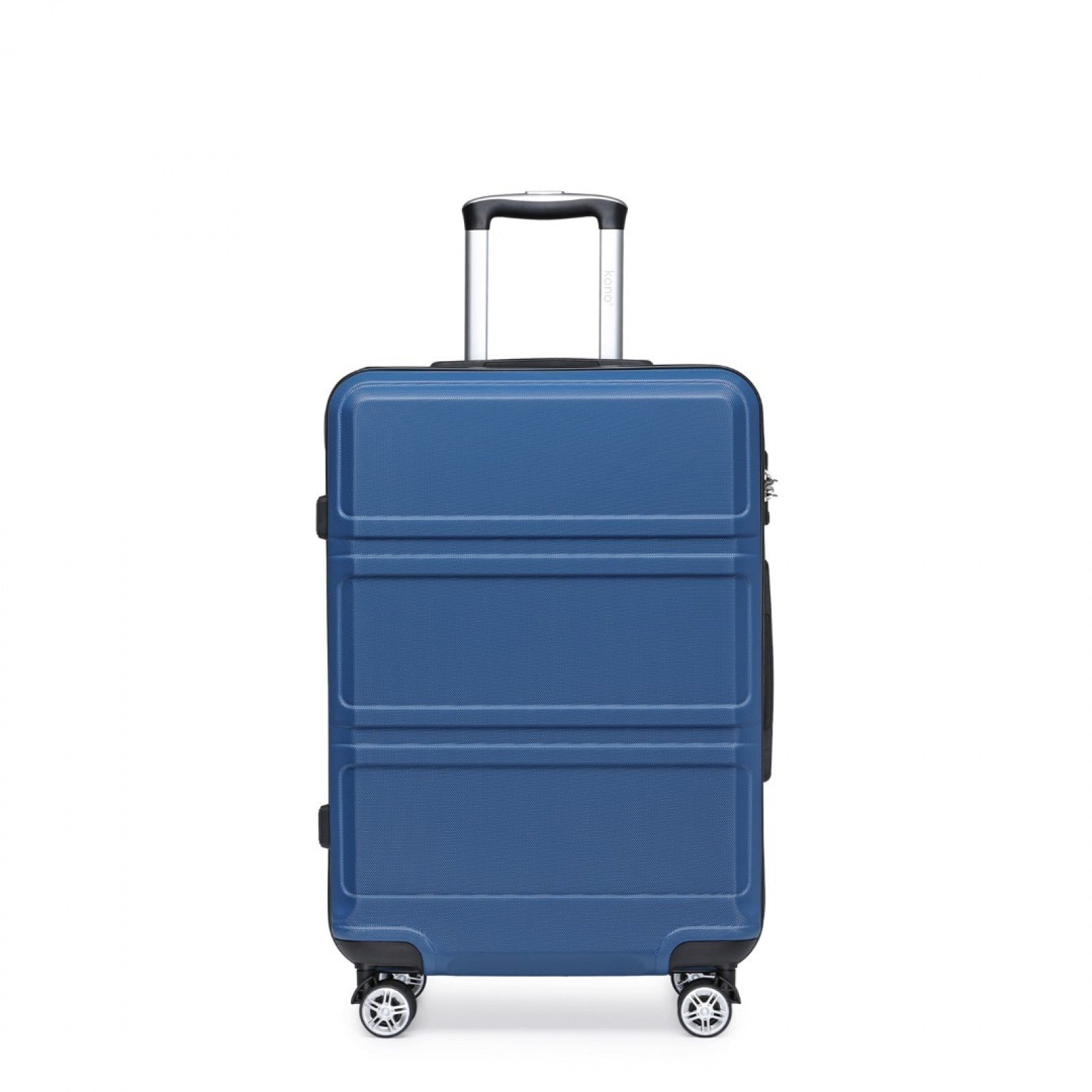 K1871-1L - KONO ABS 20 INCH SCULPTED HORIZONTAL DESIGN CABIN LUGGAGE - NAVY BLUE - The Baggage Shop
