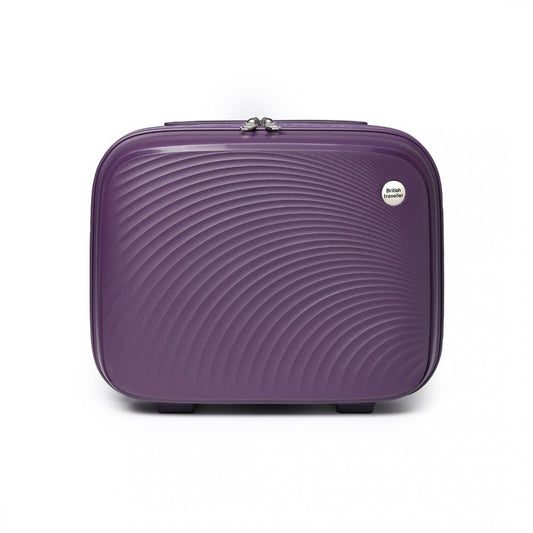 K2393L - BRITISH TRAVELLER LIGHTWEIGHT 14 INCH POLYPROPYLENE VANITY CASE - PURPLE