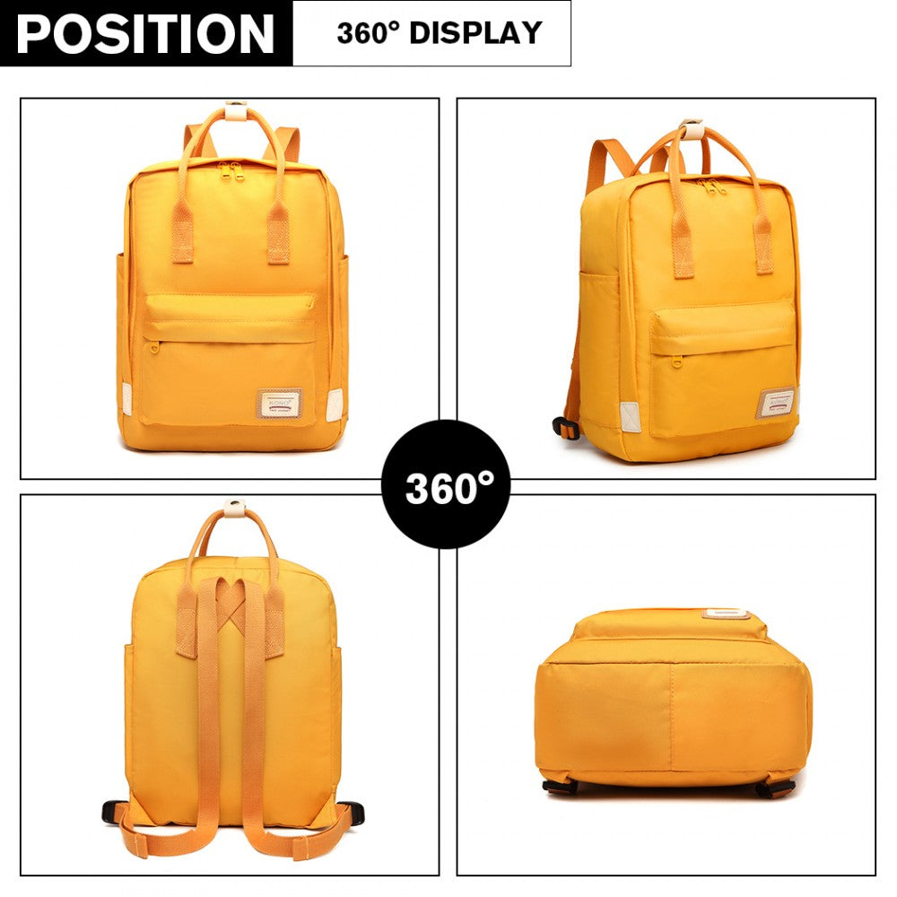 EB2017 - KONO LARGE POLYESTER LAPTOP BACKPACK - YELLOW