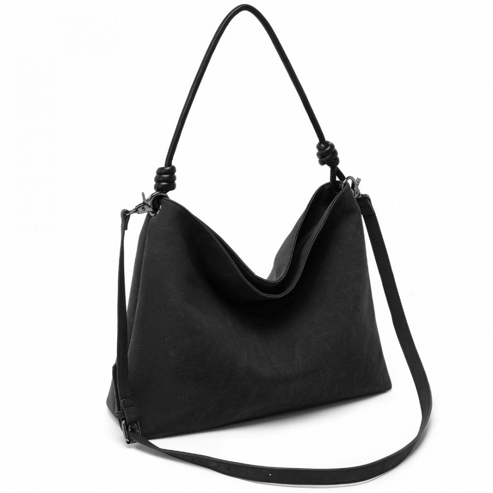 LG2324 - MISS LULU MINIMALIST CHIC TOTE WITH PERSONALITY - BLACK