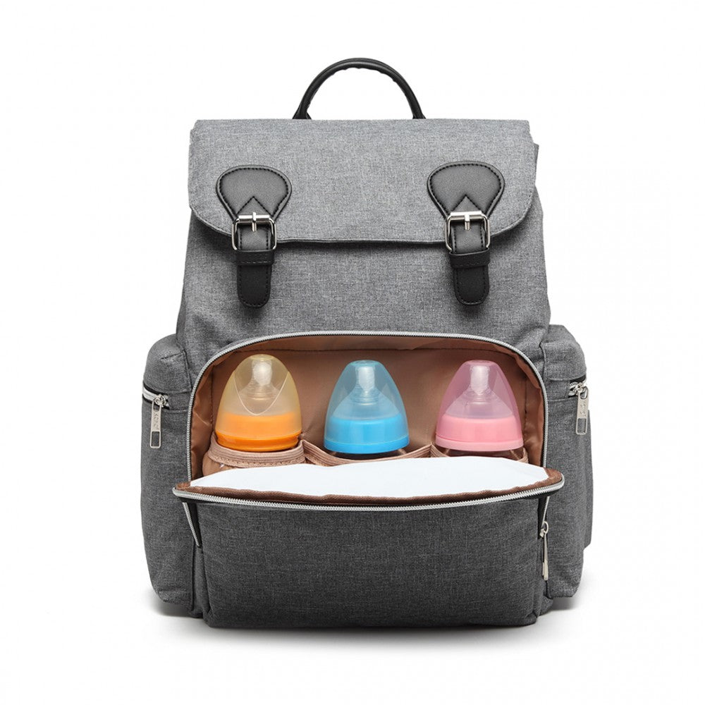 E1976 - KONO TRAVEL BABY CHANGING BACKPACK WITH USB CHARGING INTERFACE - GREY