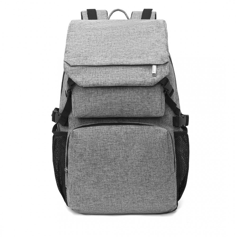 EQ2304 - KONO MEN'S VERSATILE AND SLEEK URBAN COMMUTER BACKPACK - GREY