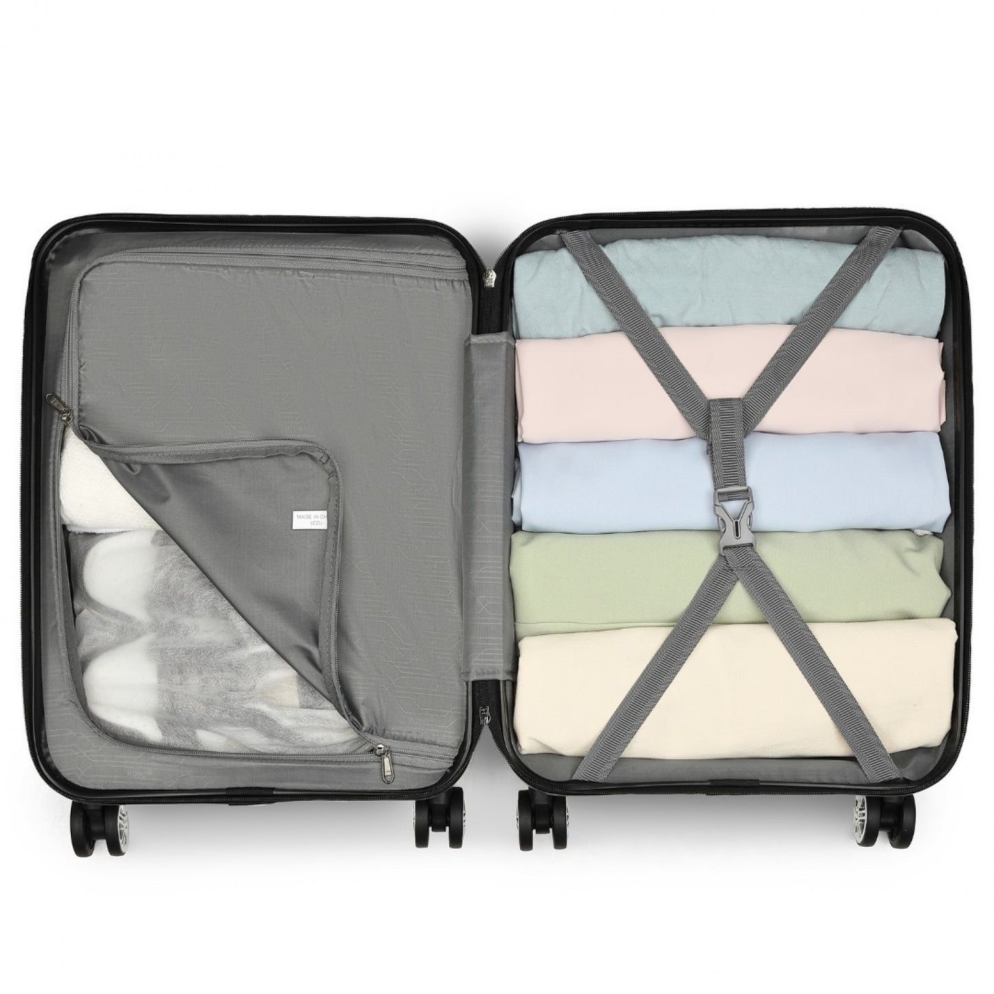 K1871-1L - KONO ABS 20 INCH SCULPTED HORIZONTAL DESIGN CABIN LUGGAGE - MINT GREEN - The Baggage Shop