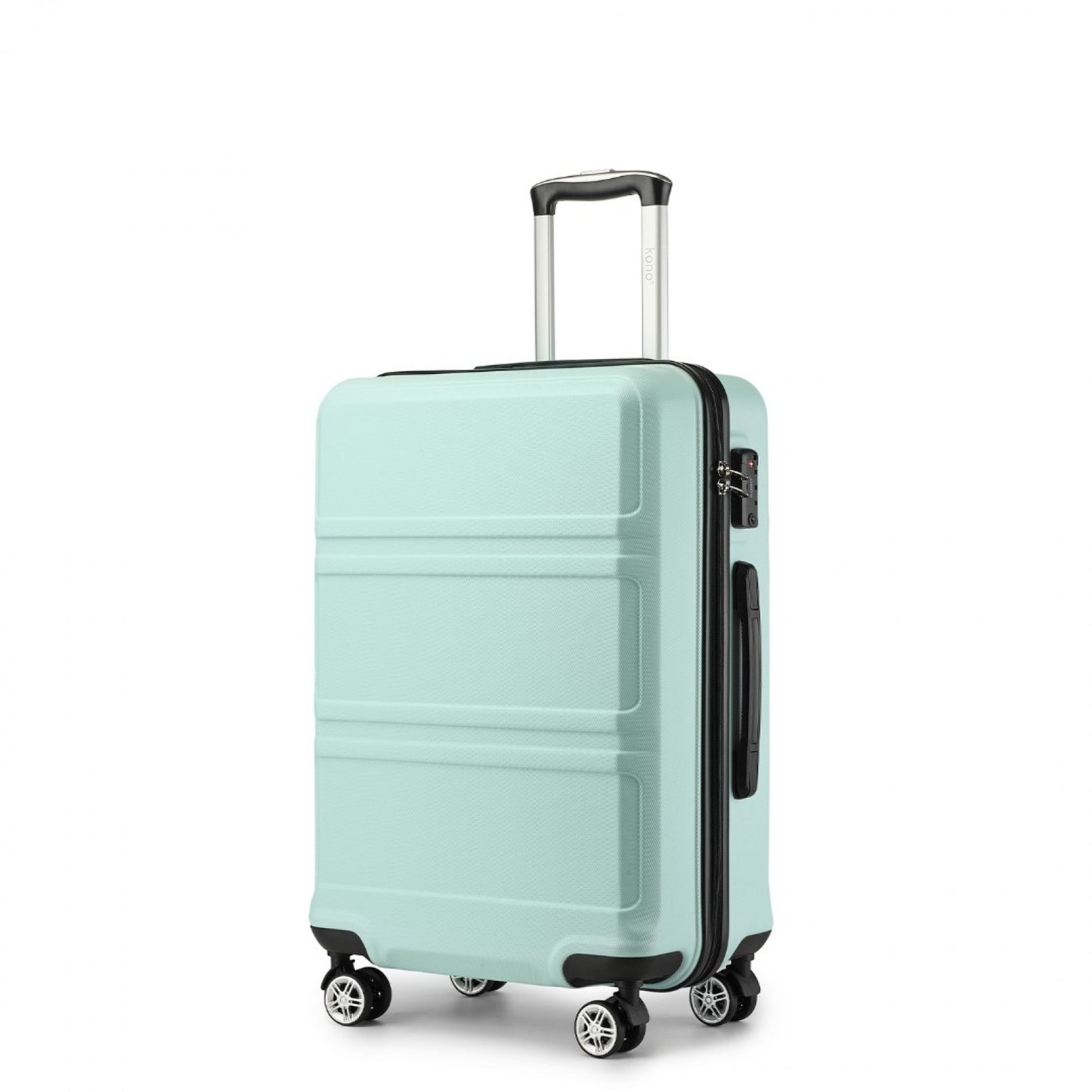 K1871-1L - KONO ABS 20 INCH SCULPTED HORIZONTAL DESIGN CABIN LUGGAGE - MINT GREEN - The Baggage Shop