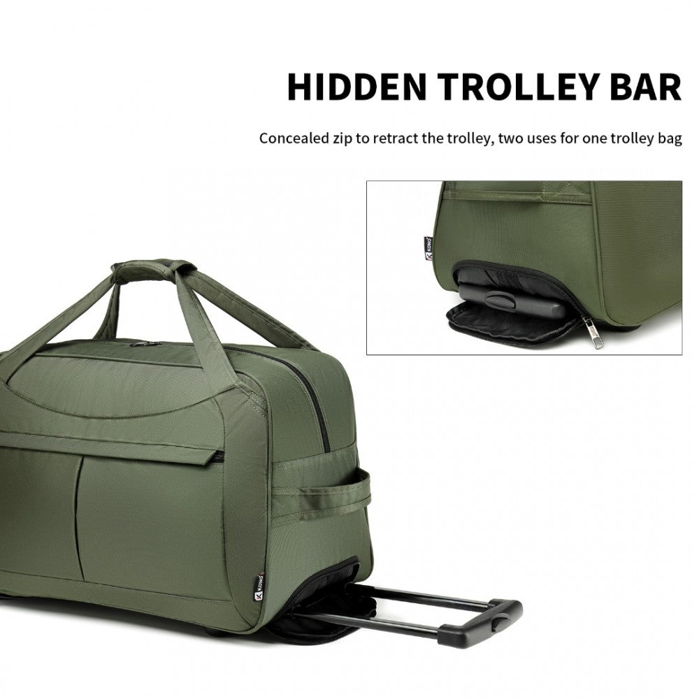 EQ2235 - KONO FOLDABLE LARGE CAPACITY TROLLEY TRAVEL BAG - GREEN