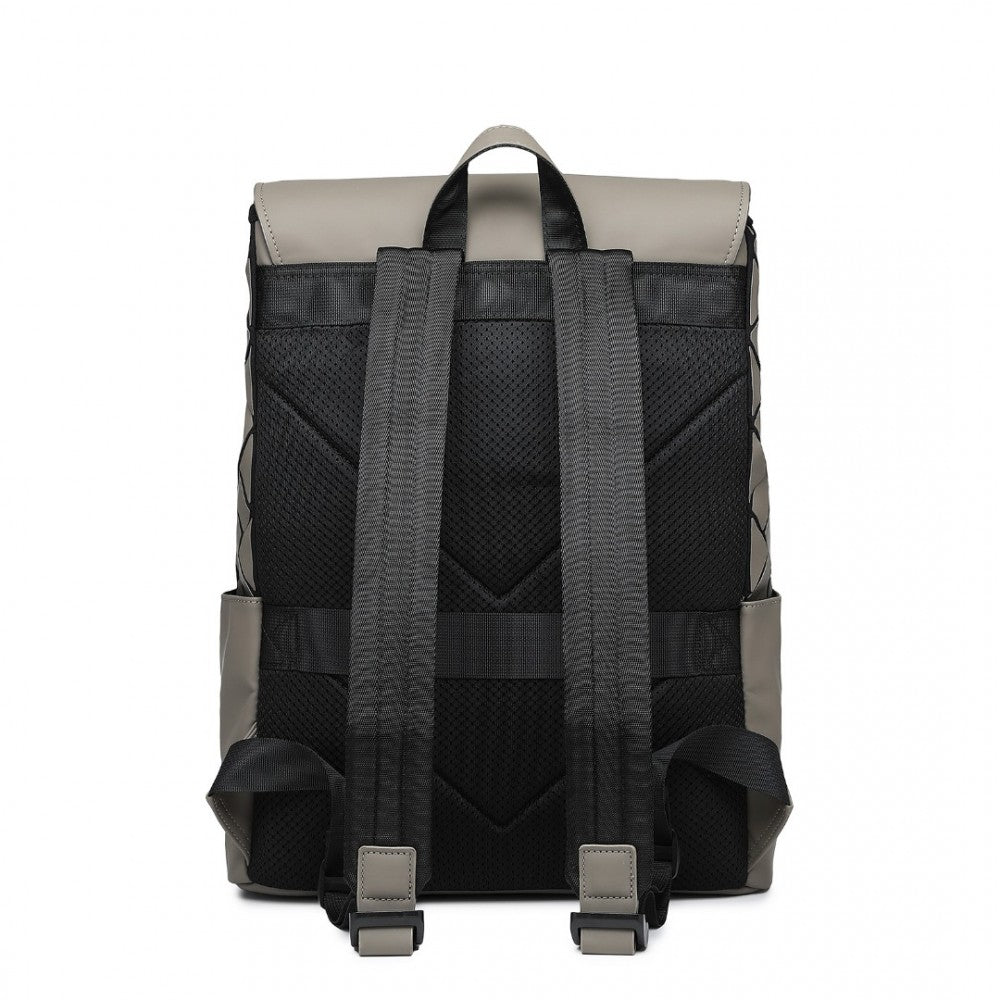 ET2417 - KONO WATER-RESISTANT URBAN GEOMETRIC BACKPACK WITH LAPTOP COMPARTMENT - GREY