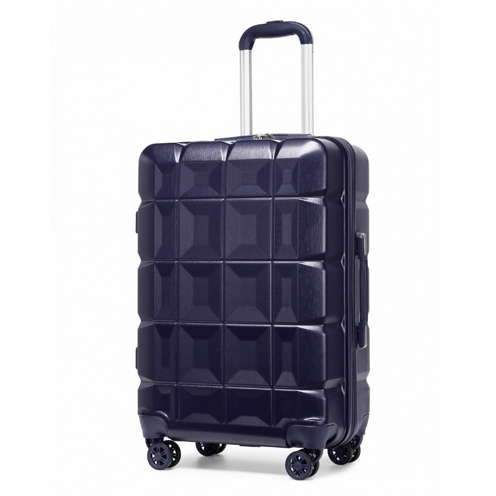 K2292L - KONO 24 INCH LIGHTWEIGHT HARD SHELL ABS SUITCASE WITH TSA LOCK - NAVY