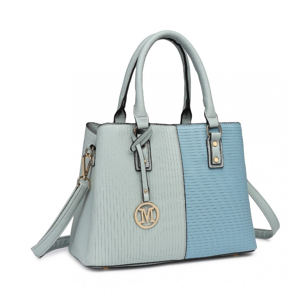 LT2352 - MISS LULU MODERN ELEGANCE PU LEATHER LADY'S TOTE - BLUE