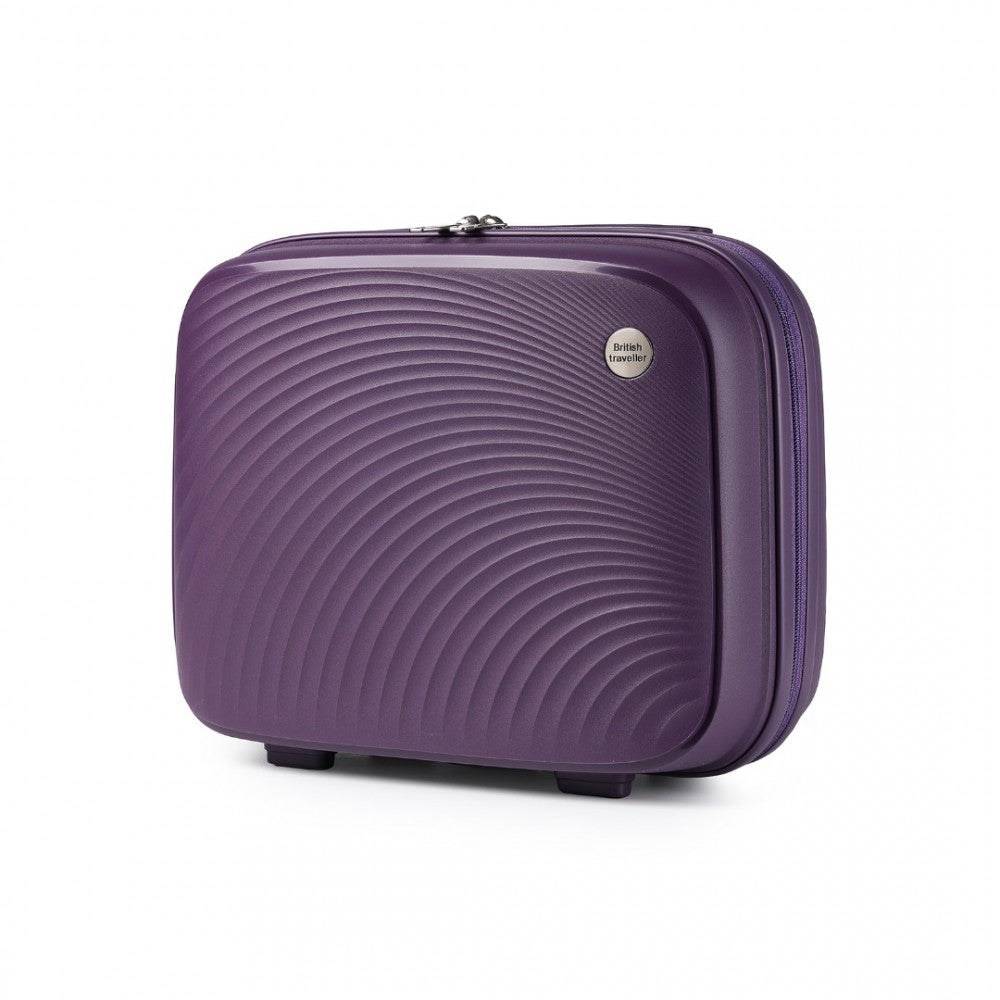 K2393L - BRITISH TRAVELLER LIGHTWEIGHT 14 INCH POLYPROPYLENE VANITY CASE - PURPLE