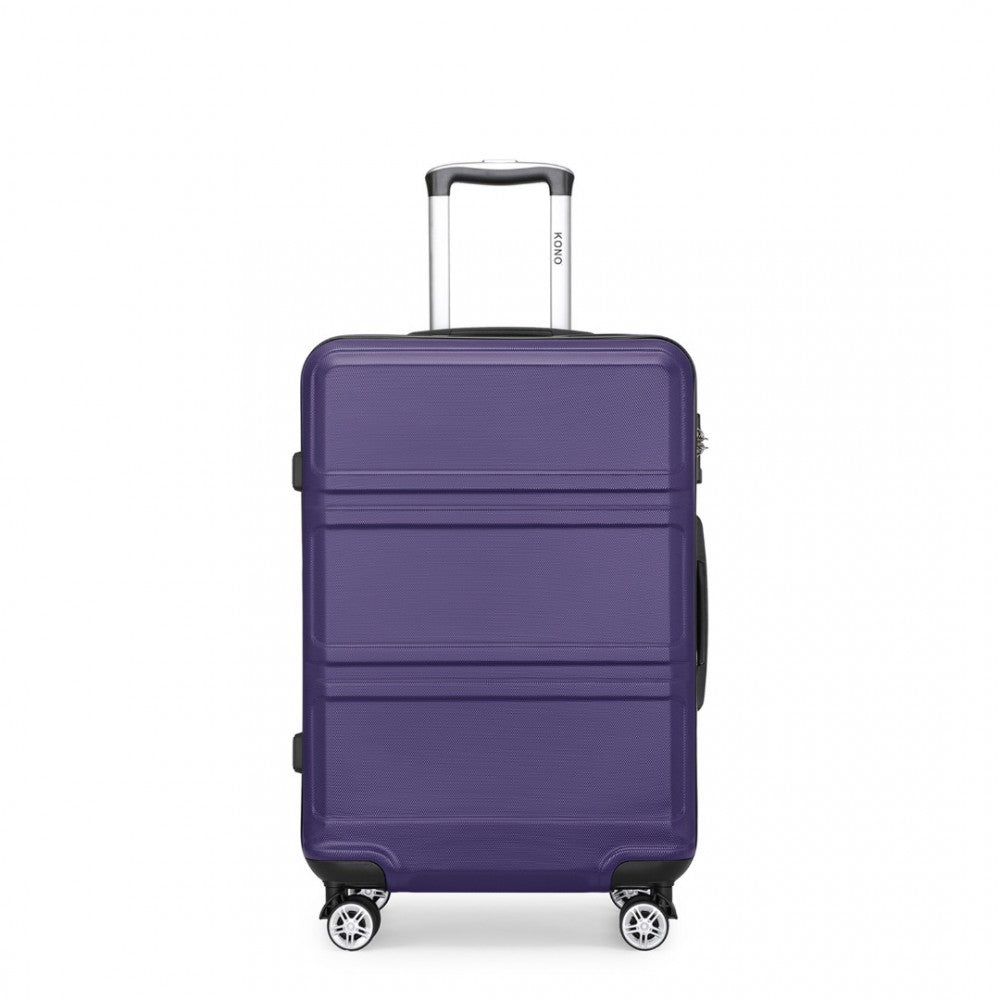 K1871-1L - KONO ABS 28 INCH SCULPTED HORIZONTAL DESIGN SUITCASE - PURPLE