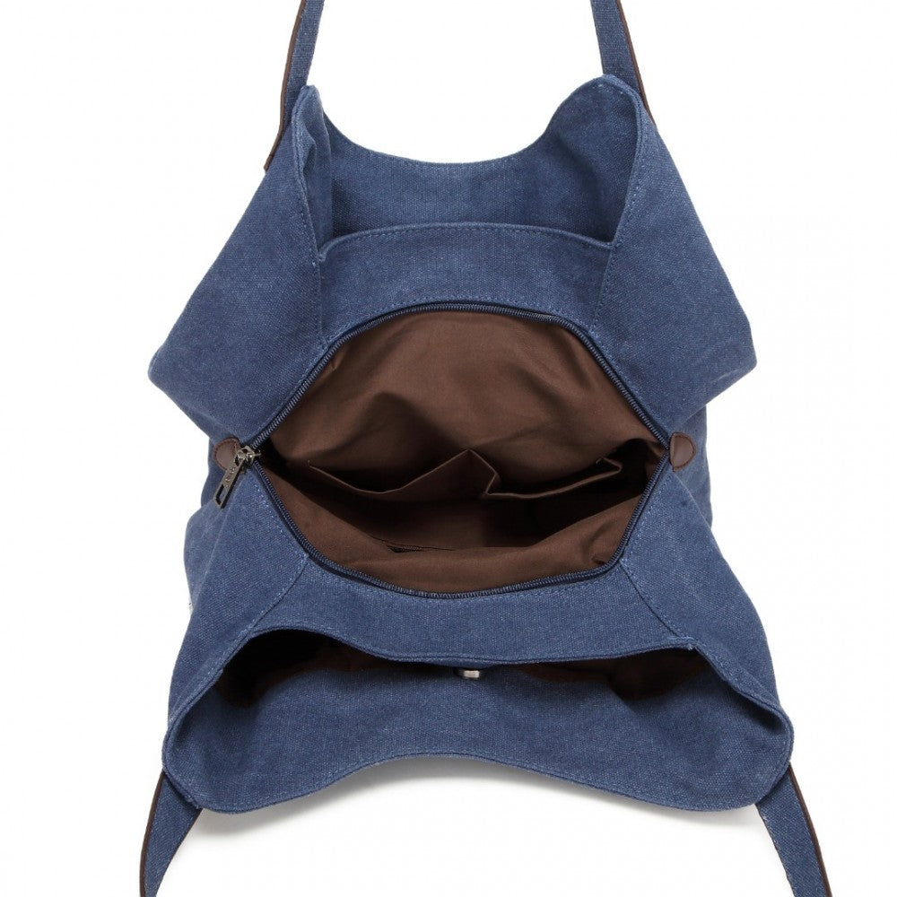 EB2040L - KONO CANVAS SHOULDER TOTE BAG - NAVY