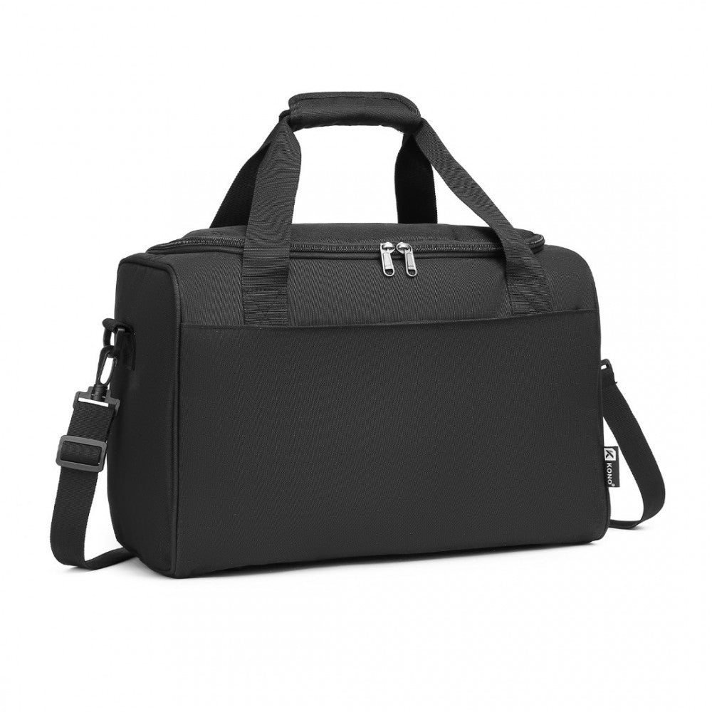 E2016S - KONO STRUCTURED TRAVEL DUFFLE BAG - BLACK