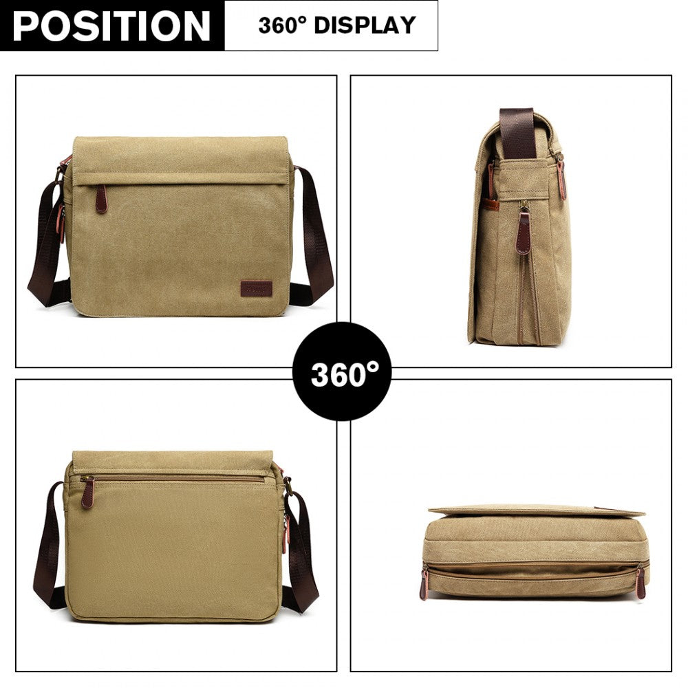 LB1925 - KONO CLASSIC EXPANDING MESSENGER BAG - KHAKI