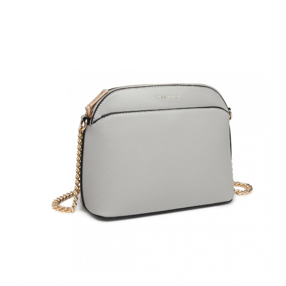 LT2101 - MISS LULU CROSS-BODY SLEEK HANDBAG - GREY