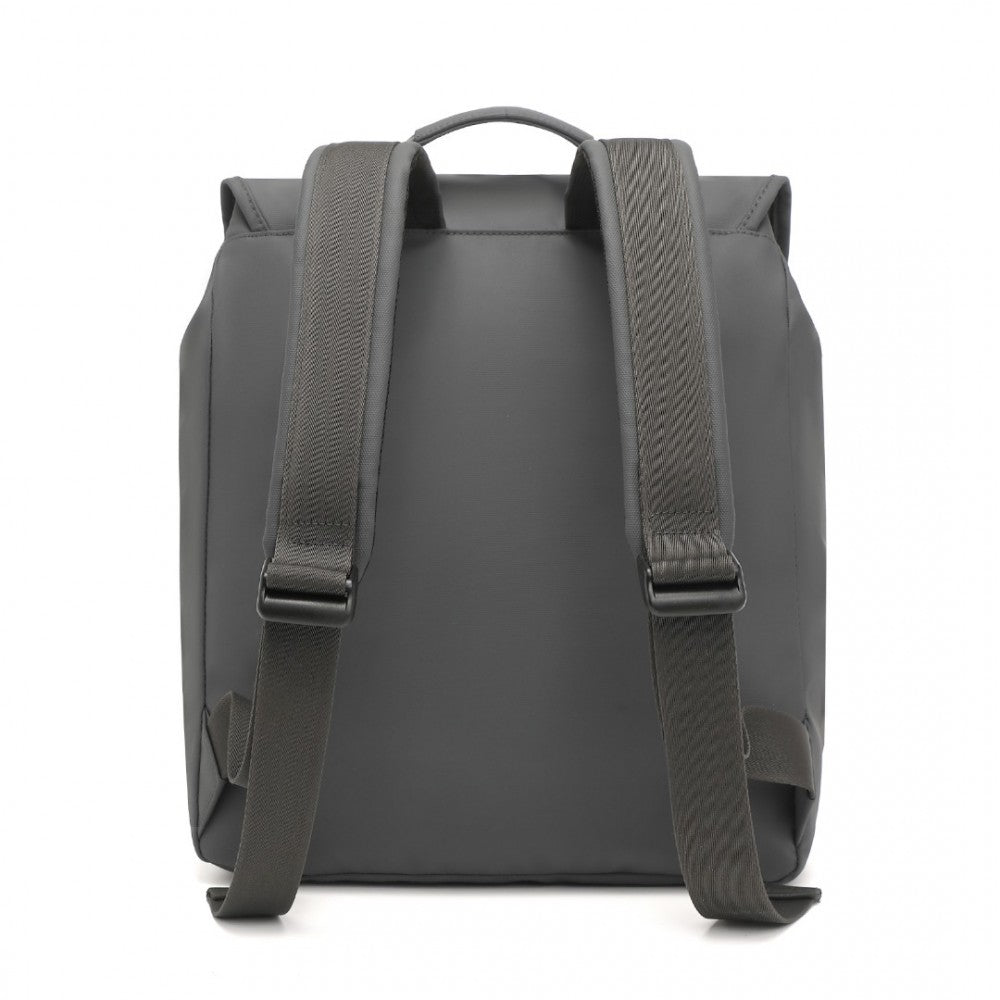 EQ2327 - KONO PVC COATED WATER-RESISTANT STREAMLINED AND INNOVATIVE FLAP BACKPACK - GREY