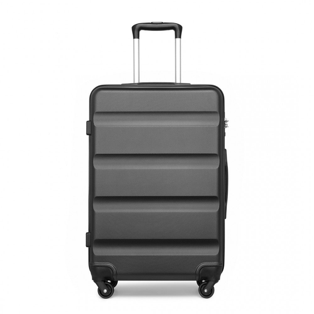 K2191L - KONO 28 INCH CHECK IN LUGGAGE - STREAMLINED ABS HARDSHELL SUITCASE WITH SECURE TSA LOCK - GREY