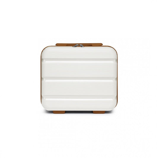 K2092L - KONO 14 INCH BRIGHT HARD SHELL PP VANITY CASE - CREAM