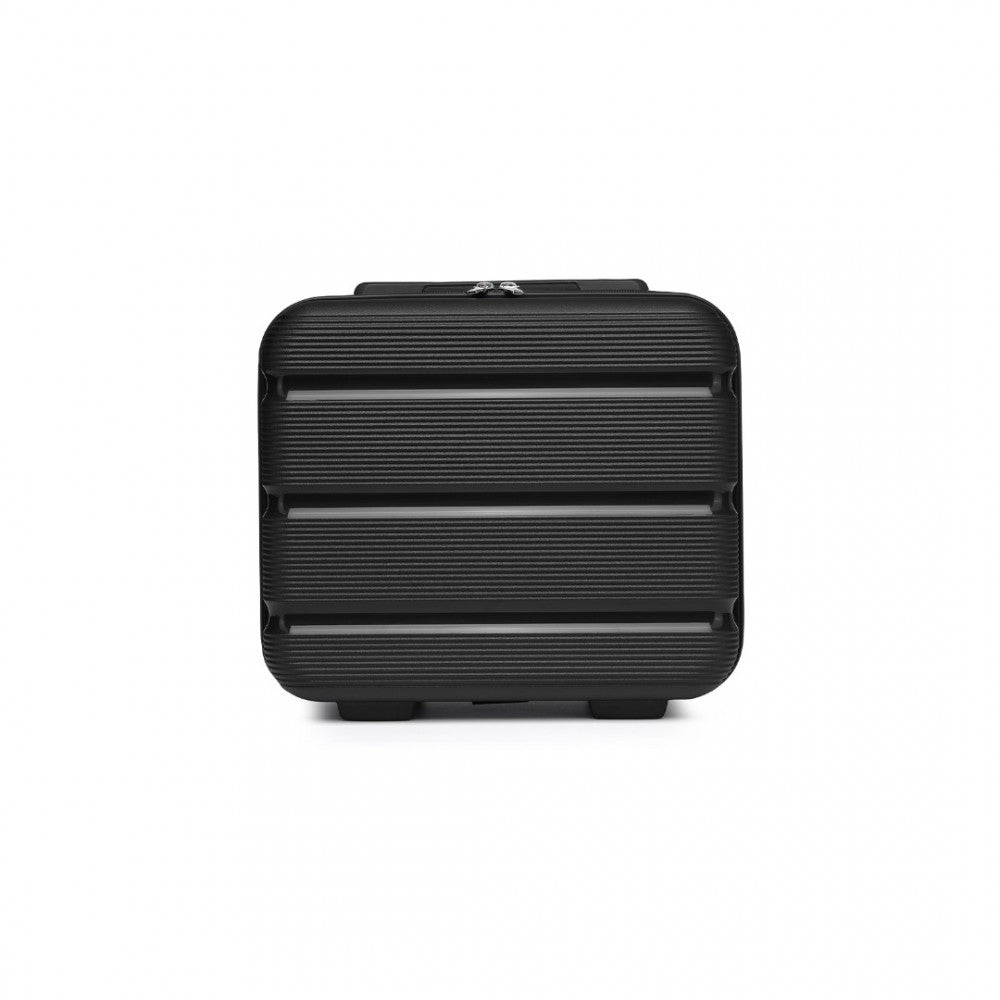 K2092L - KONO 14 INCH BRIGHT HARD SHELL PP VANITY CASE - BLACK